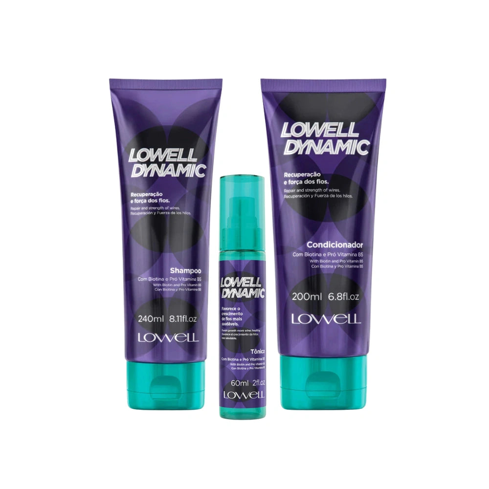 Kit Lowell Dynamic - Shampoo, Condicionador e Tônico