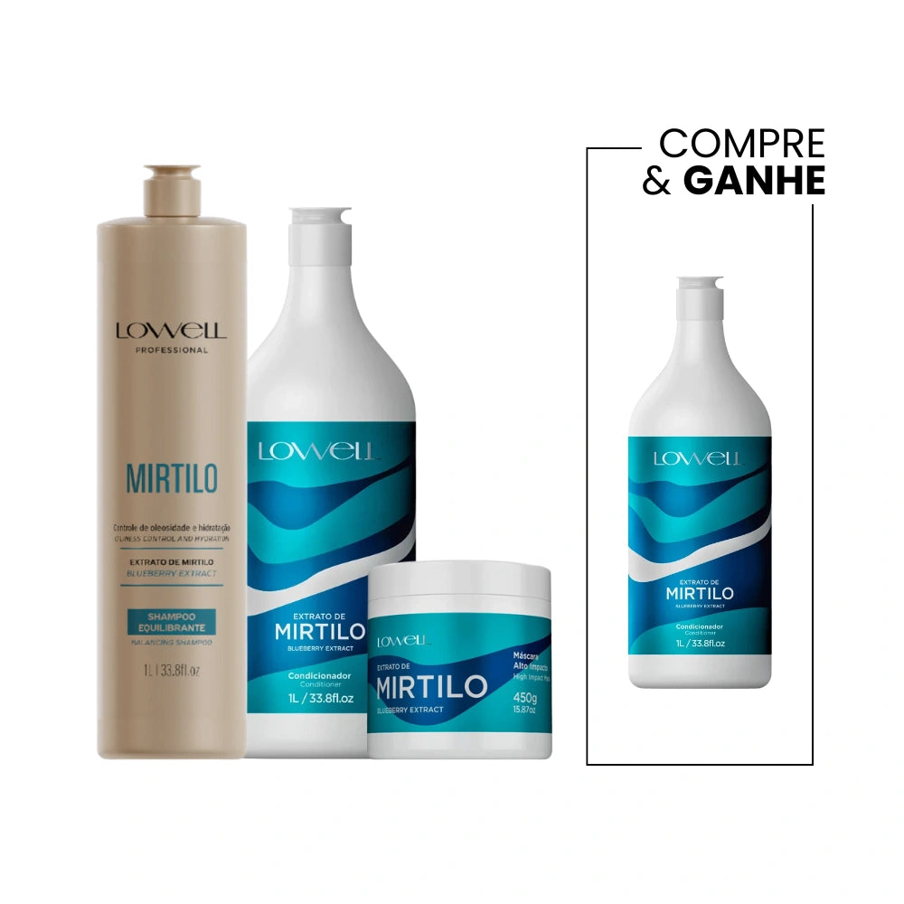 Kit Lowell Mirtilo - Shampoo, Condicionador e Máscara – Lowell Europa