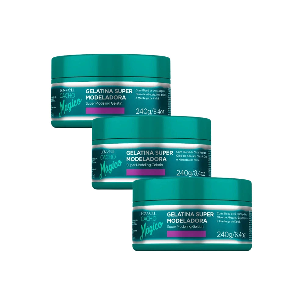 Kit Lowell Gelatina Modeladora Cacho Mágico - 3x 240g