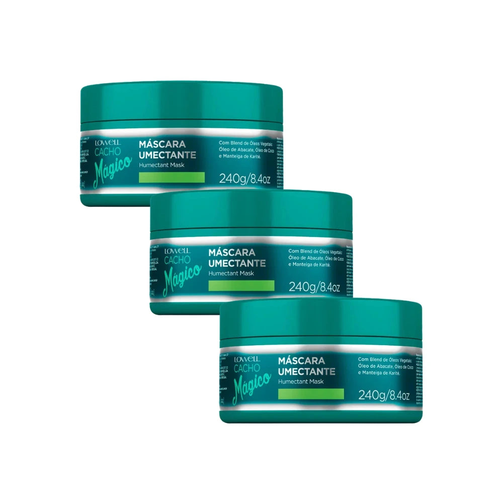 Kit Lowell Máscara Umectante Cacho Mágico - 3x 240g