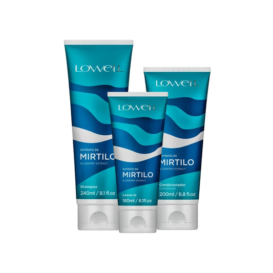 Kit Lowell Mirtilo - Shampoo 240ml e Condicionador 200ml e Leave-in 180ml